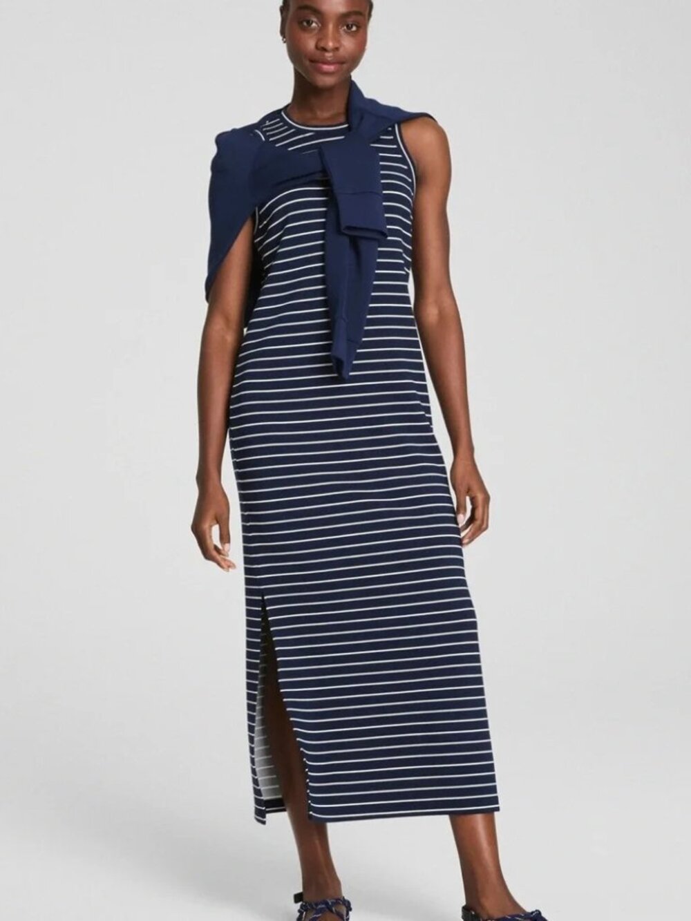 SPANX/NWT Dress Striped Sleeveless Maxi Sz XL